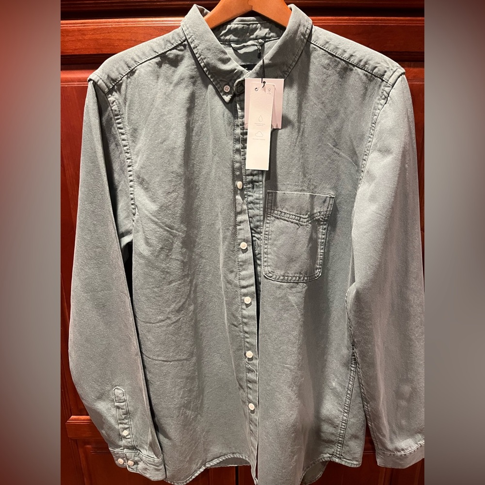 Zara Men's Button Down Shirt Long Sleeve Size Large New